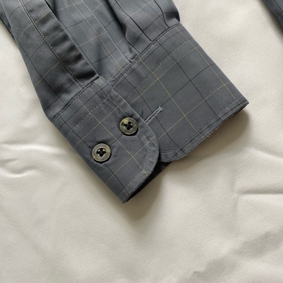 RARE Genuine Burberry London 100% Cotton Blue Gray Tan Plaid Long Sleeve Shirt - Picture 4 of 7